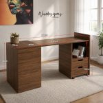 Kamara Space-Saving Work Table – Foldable Desk with Storage Drawers - Image 2