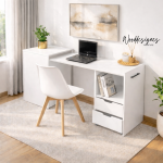Kamara Space-Saving Work Table – Foldable Desk with Storage Drawers - Image 5